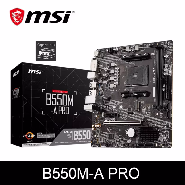 Placa-mãe para jogos MSI B550M-A PRO AMD AM4 DDR4 M.2 suporta Ryzen CPU R3 R5 R7 5000 e 3000 Series Placa-mãe para computador desktop