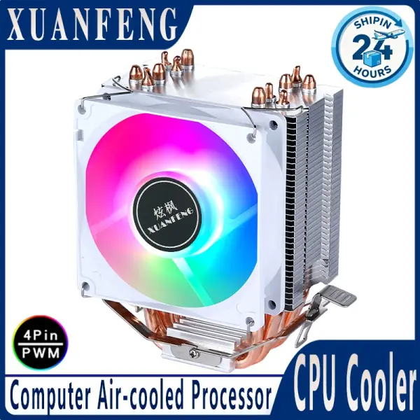 Ventilador de CPU XUANFENG con 2/4/6 Tubos de Calor, Enfriador de Procesador de 90 mm Refrigerado por Aire, Compatible con LGA2011-3 X79 X99 E5 2066 115x 1200 1700 I5 AM4 AM5