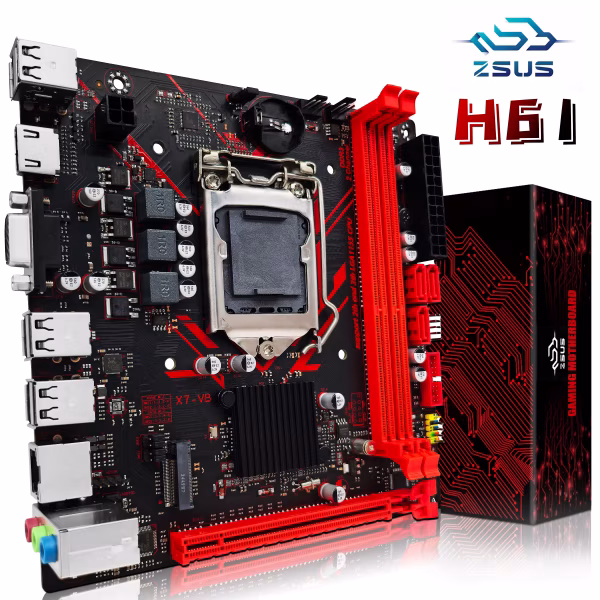 Zsus h61 placa-mãe lga 1155 placas-mãe de desktop suporte ddr3 ram com interface nvme m.2 usb2.0 sata2.0