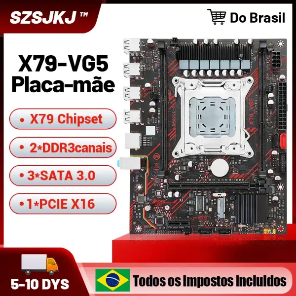 Kit de Placa Base Szsjkj X79 Lga-2011 Ranura de Doble Canal M.2 Nvme USB 2.0 Compatible con Barras de Memoria Ddr3 CPU E5 2680 V2