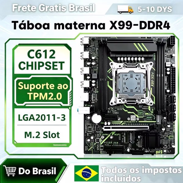 Nova placa-mãe X99 D4 com chipset C612 com slot LGA2011-3 com CPU Xeon E5 2680 V4 com suporte para memória TPM2.0 M.2 NVME DDR4