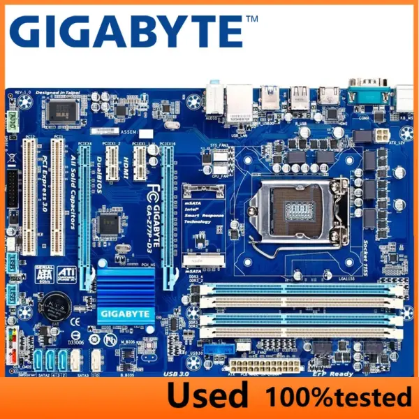 Placa-mãe GIGABYTE GA-Z77P-D3 para Desktop Z77 LGA 1155 i3 i5 i7 DDR3 32G ATX UEFI BIOS Original Usada