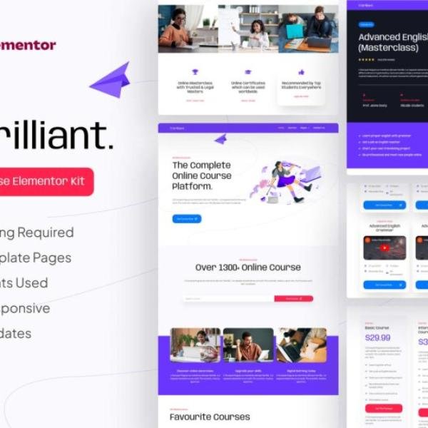 Brilliant Online Course Elementor Pro Template K