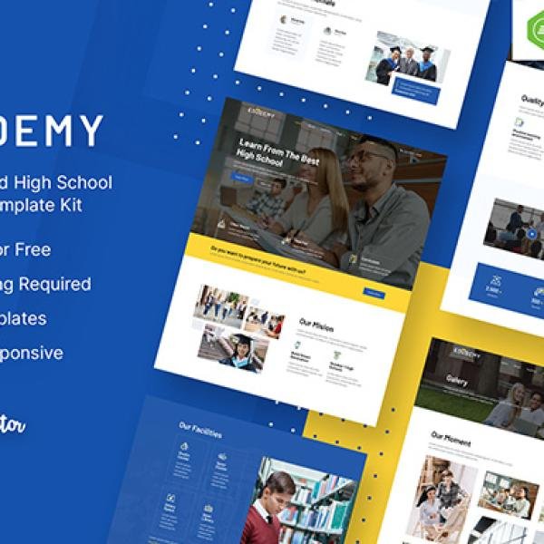 Edudemy School Education Elementor Template Ki