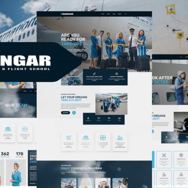 Hangar Aviation Flight School Elementor Templa