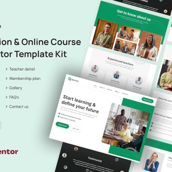 Qourse Education Online Course Elementor Templ