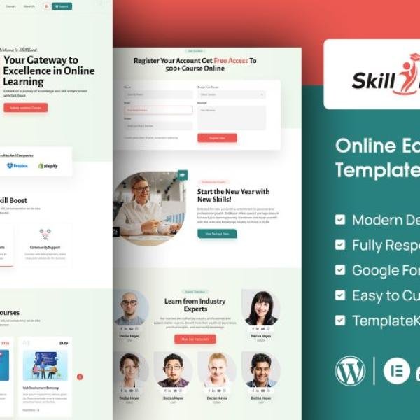 Skill Boost Online Education Elementor Template
