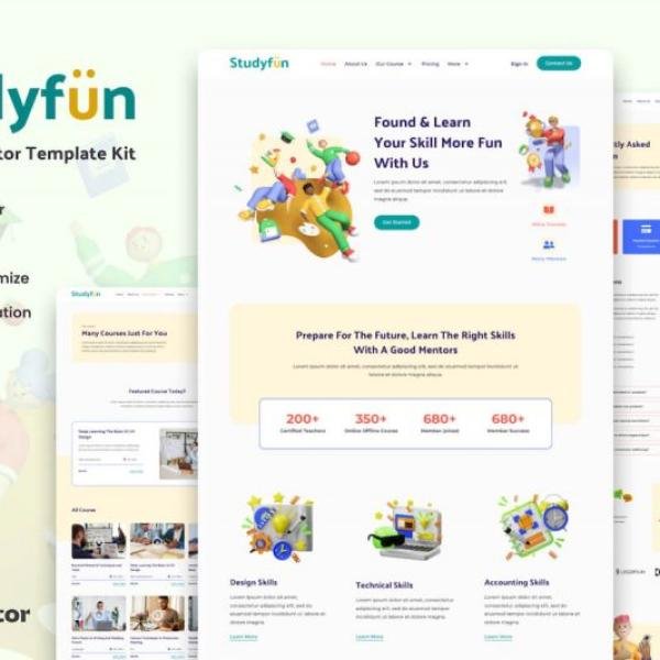 Studyfun Course Elementor Template Kit
